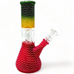 8" Rasta Vibes Dive Into the Net Art W/ Perc Water Pipe - [RKD47]